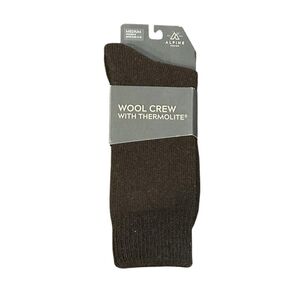 Alpine Design Wool Crew Socks With Thermolite - Brown